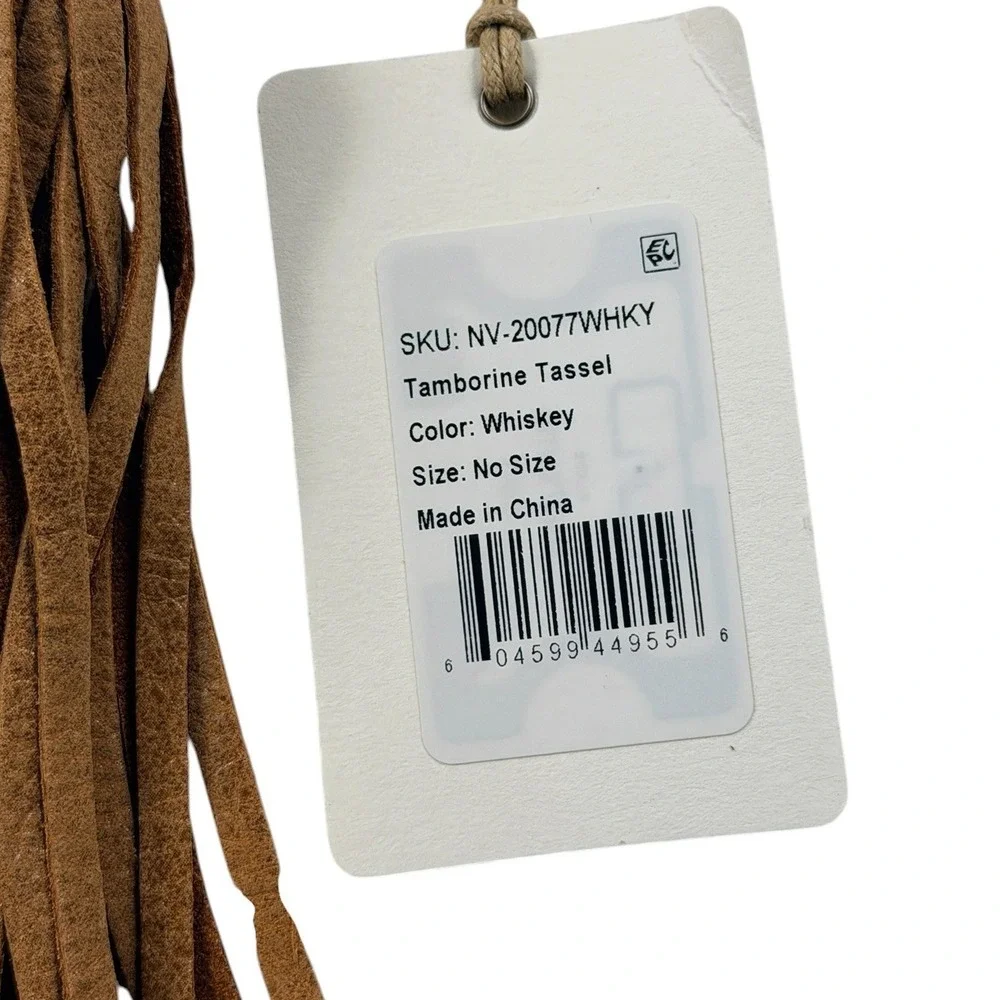 HOBO Tamborine Tassel Leather Bag Charm Whiskey Brown NV-20077WHKY NEW